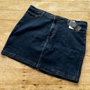 Lee Jean Denim Skort Built-In Shorts Under Skirt NWT Size 22 Mid Rise Zip Fly